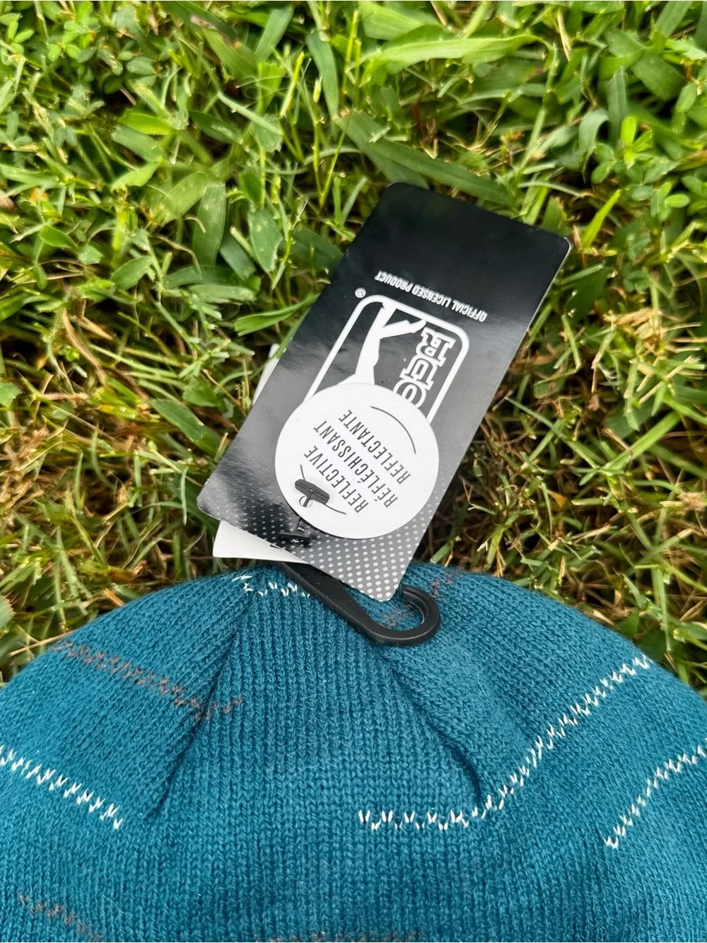 PGA Tour Teal Blue Knit Beanie with White Accent Stitches